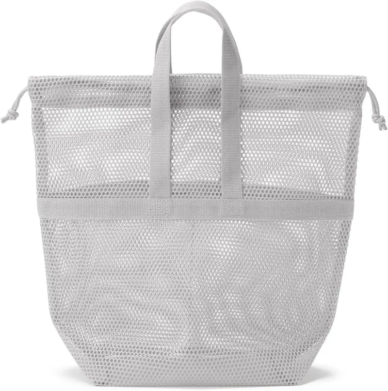 Muji 3D Mesh Drawstring Bag with Handles, Medium Size Pouch