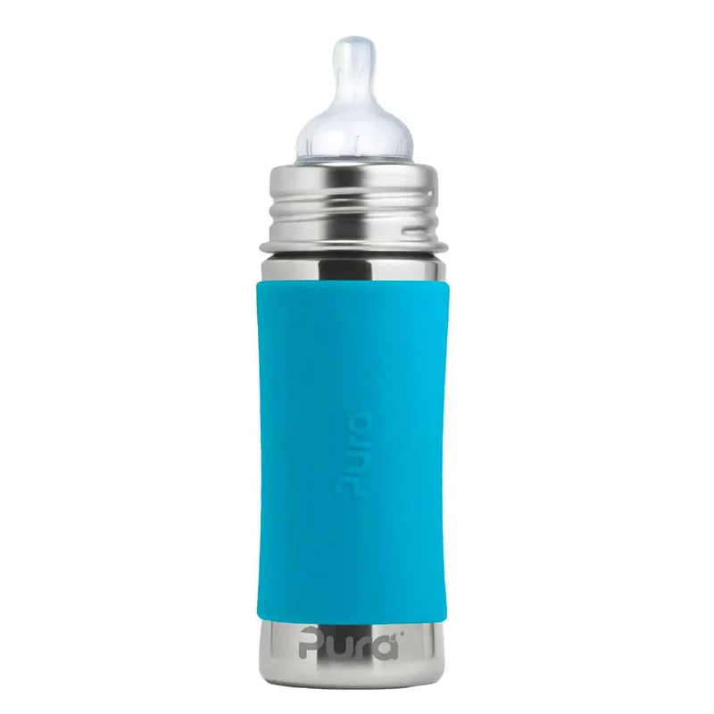 Biberon Inox 325ml Pura - Turquoise