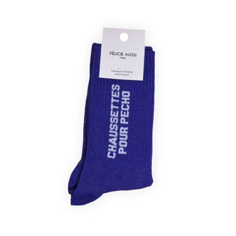 Chaussettes paillettes - Pour pécho 36/40 Bleu