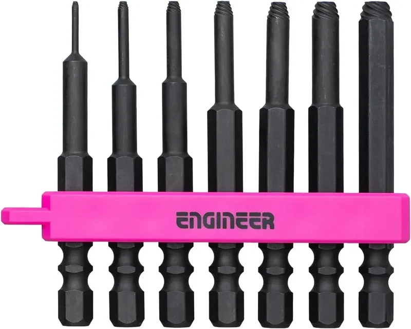 Engineer Screw Mocha Central Extractor Kit Pink Black 4-Piece Tool