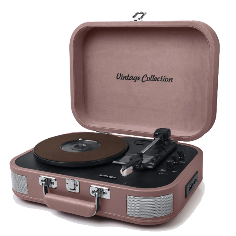 Tourne-disques vinyles Bluetooth - vieux rose