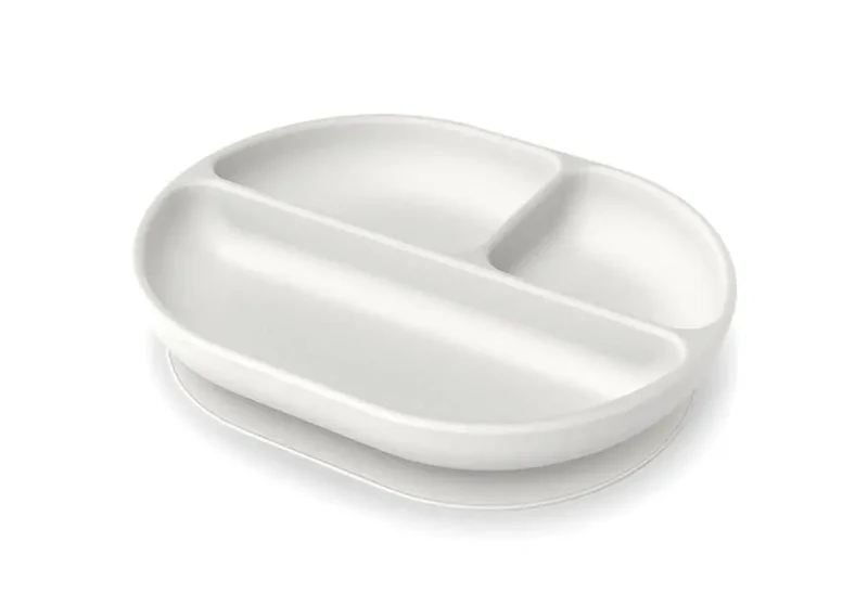 Assiette à compartiments à ventouse en silicone Ekobo - Cloud