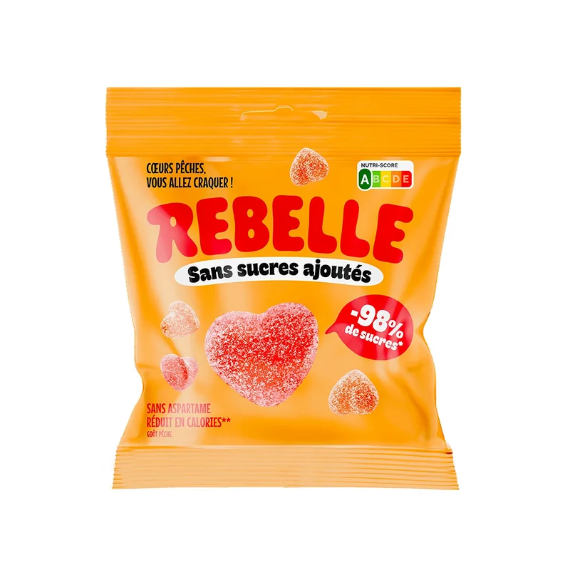 Bonbons cœurs de pêches sans sucre