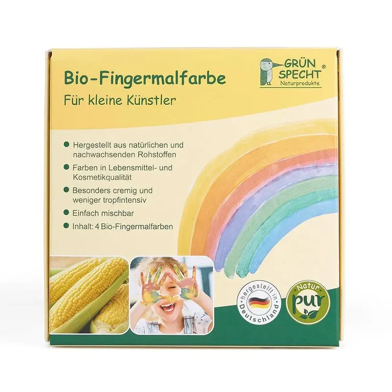 Peinture à doigt biologique 4 couleurs Grünspecht