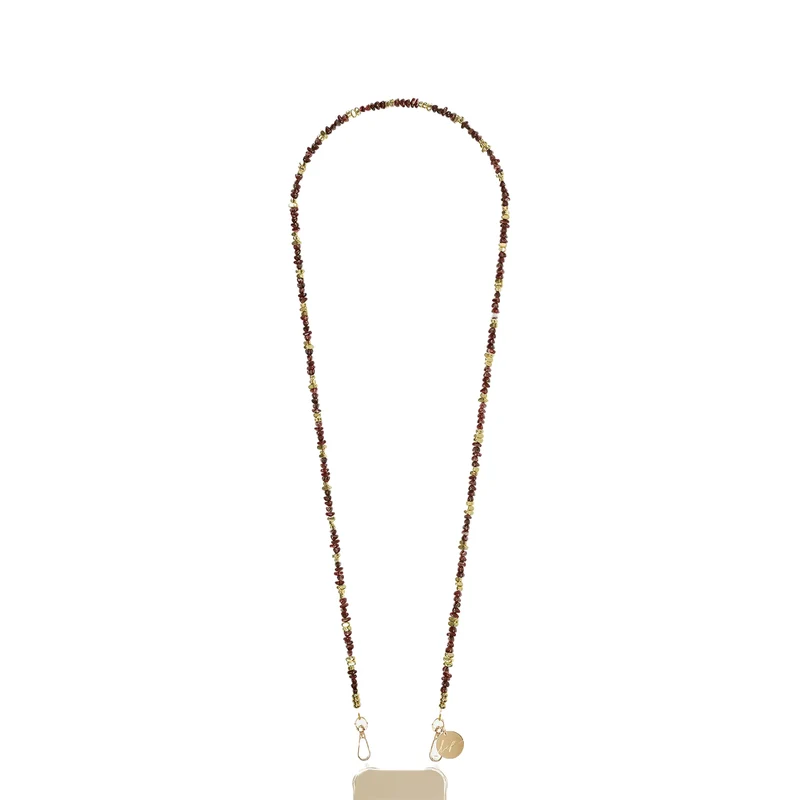 Chaine de Téléphone Liviya - Perles marron