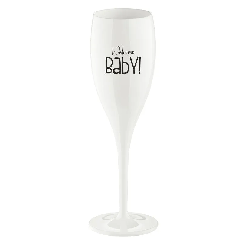 Sektkelch mit Druck CHEERS No. 1 WELCOME BABY