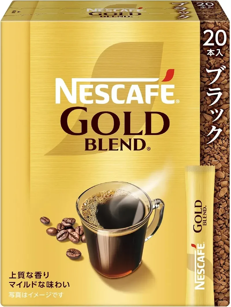 Nescafe Gold Blend Instant Black Coffee Sticks, 20-Count Pack