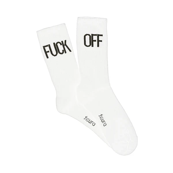 Chaussettes - Fuck off blanc