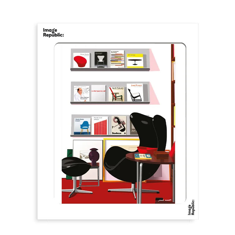 Affiche Mariotti - Ideat 09 Intérieur avec “Egg Chair”