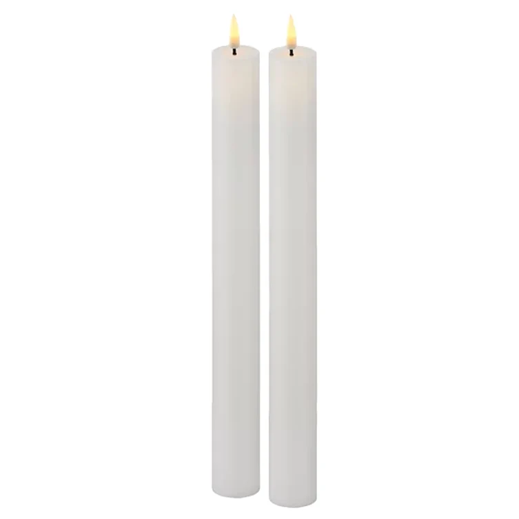Set de 2 Bougies blanches LED h.25 cm
