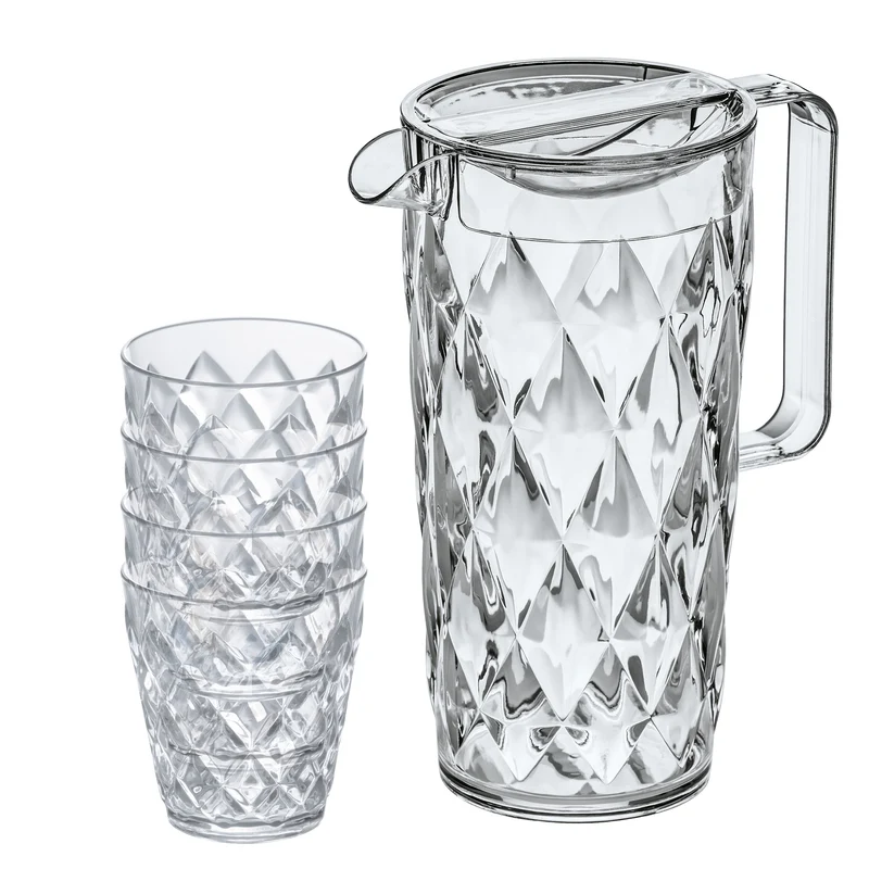 Kanne mit 4 Bechern CRYSTAL