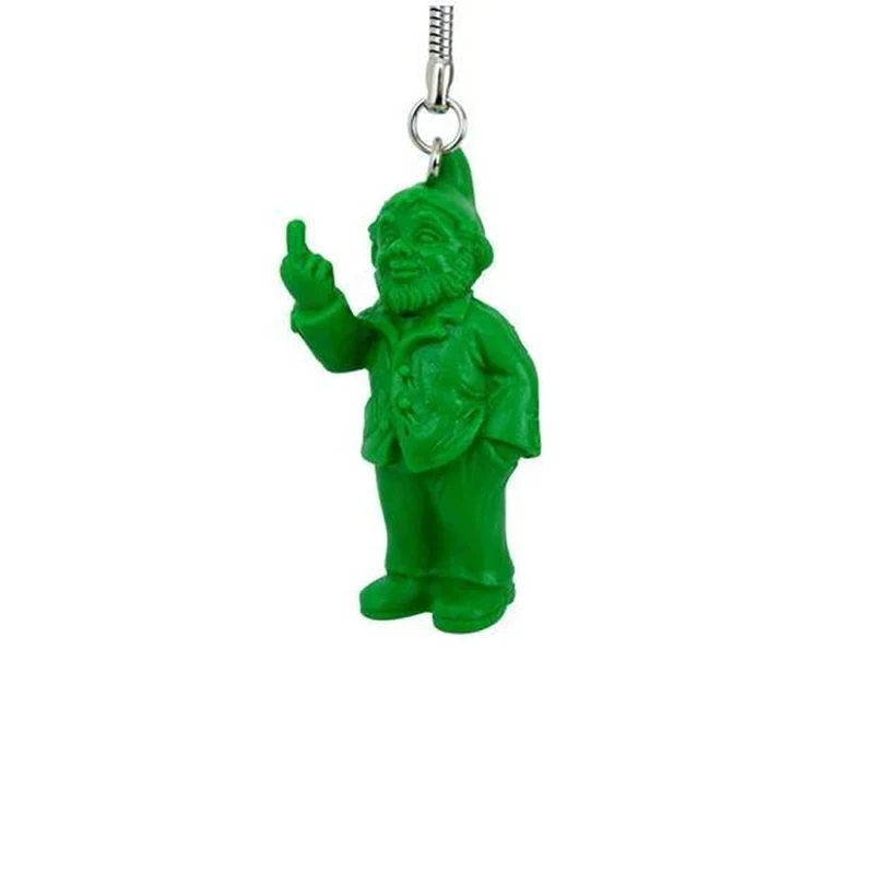 Porte-clés Nain doigt d'honneur - vert