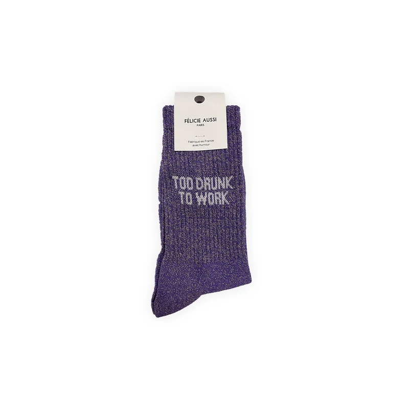 Chaussettes Felicie Aussi paillettes - Too drunk to work 36/40 Mauve