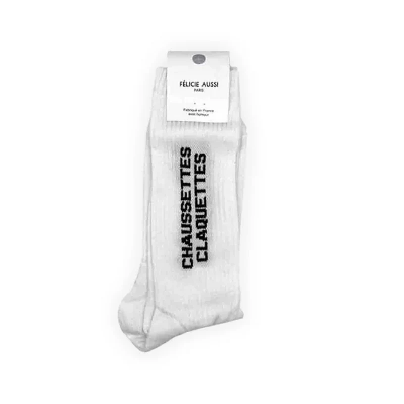 Chaussettes - Claquettes 40/45 Blanc