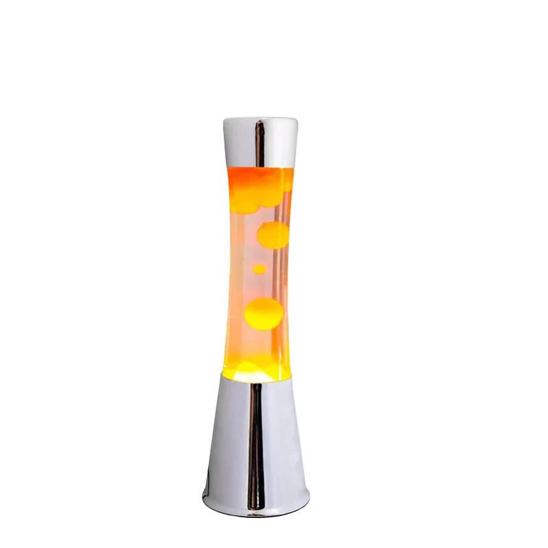 Lampe à lave H.40 cm - orange & argent