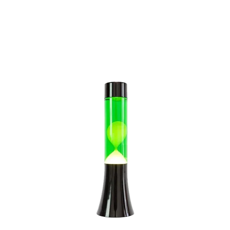 Mini Lampe à lave h.31 cm - jaune & vert base métal
