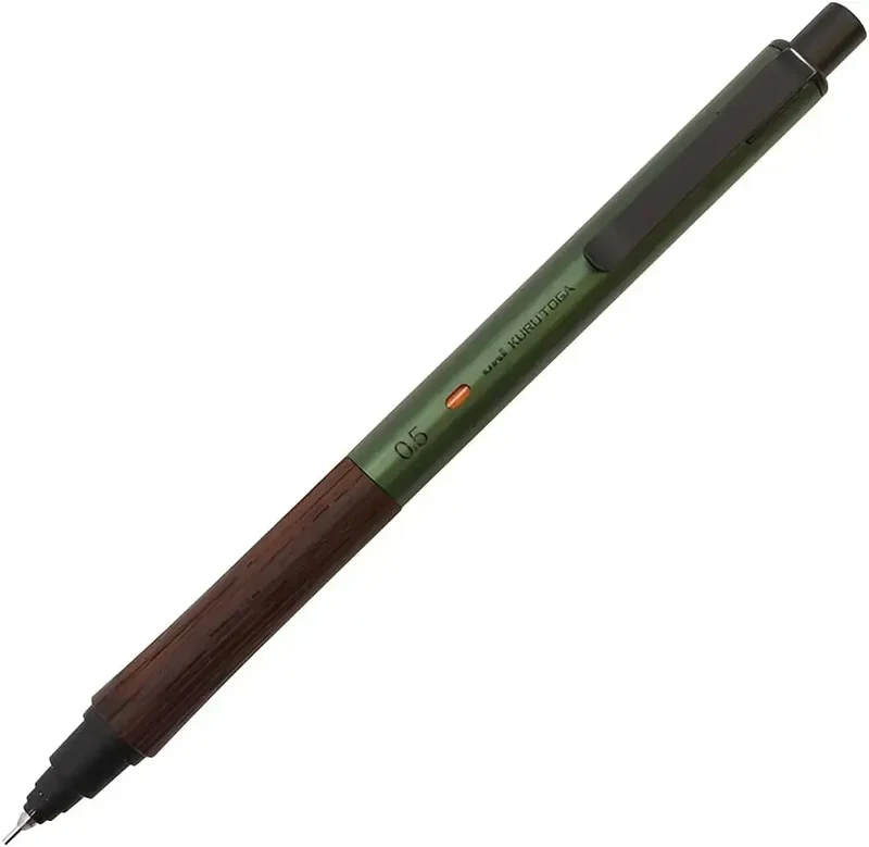 Mitsubishi Kurutoga 0.5mm Wooden Mechanical Pencil Forest Green