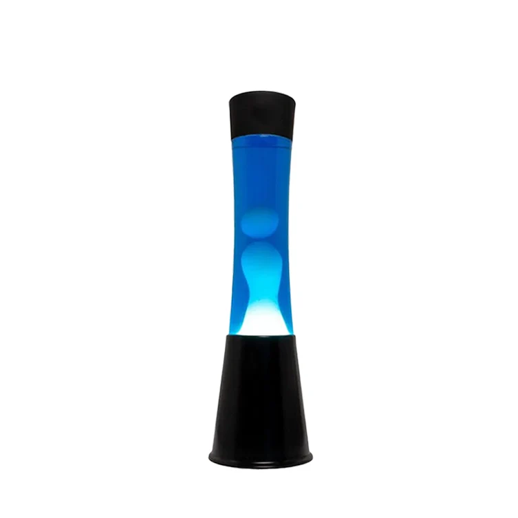 Lampe à lave H.40cm - bleu base noire