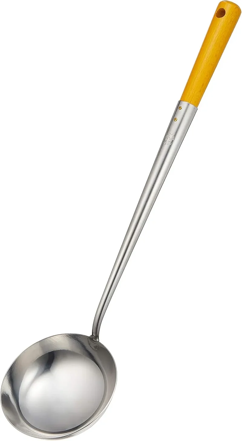 Endo Shoji Wok Ladle - Stainless Steel with Wood Handle