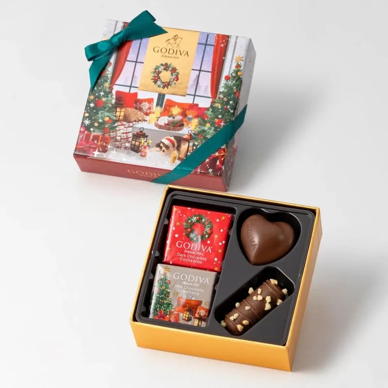 Godiva Christmas Bush de Noel Assortment 4-Piece Chocolate Gift