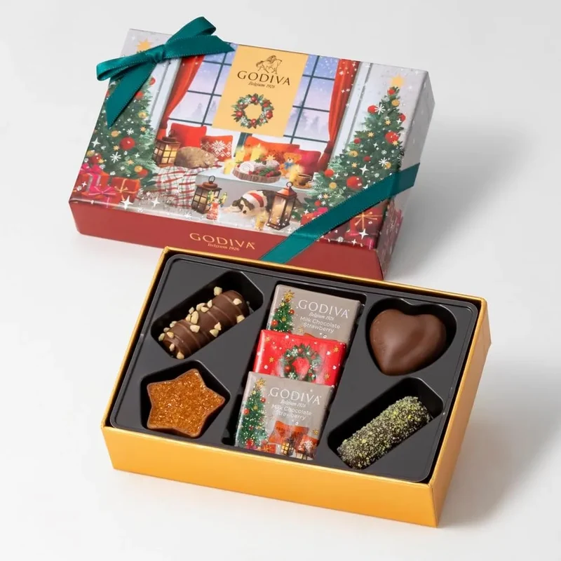 Godiva Christmas Bush de Noel Assortment 7 Piece Chocolate Gift