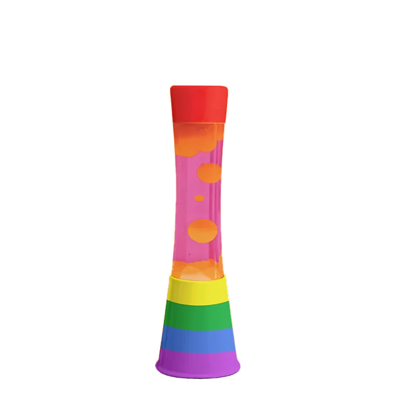 Lampe à lave h.40 cm - rainbow liquide rose lave orange