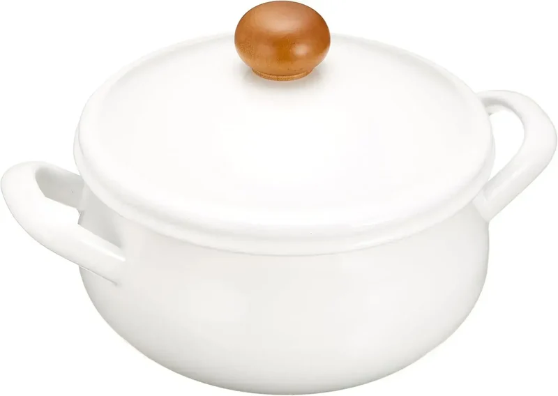 Noda Horo Enamel Double Handle Casserole 1.1L for Induction & Gas