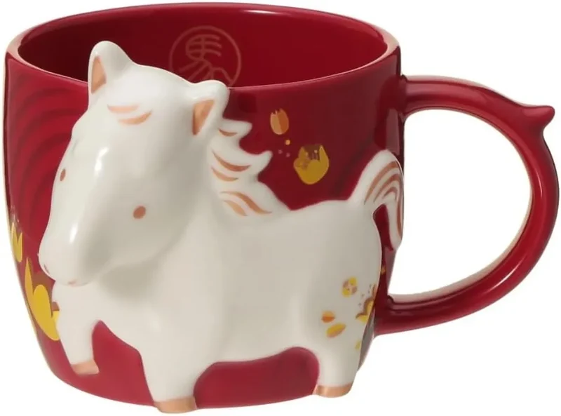 Starbucks 12oz New Year Bear Mug Zodiac Horse Design