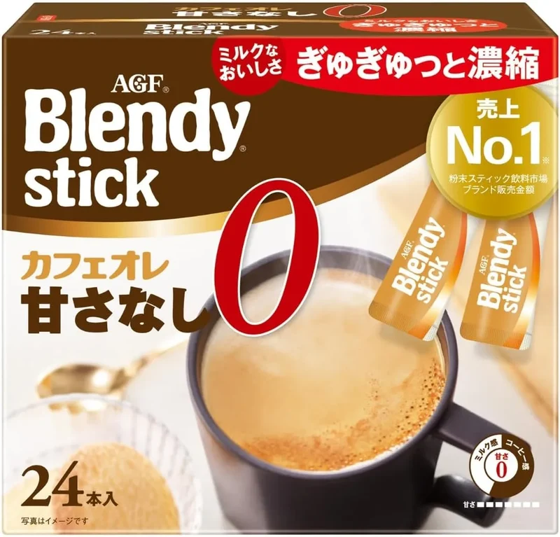 AGF Blendy Cafe Aole Unsweetened Stick Coffee - Japan Import