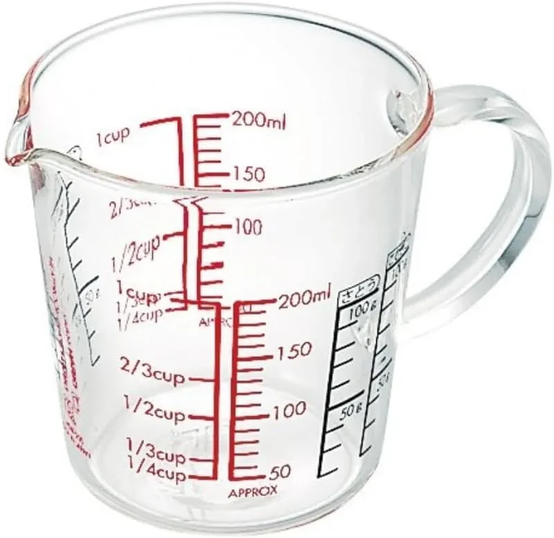 Hario 200ml Measuring Cup - Heat-Resistant Glass with Handle