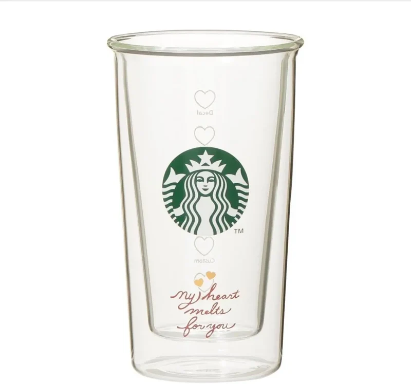 Starbucks Valentine 2026 Glass Mug - 355ml Double Wall Design