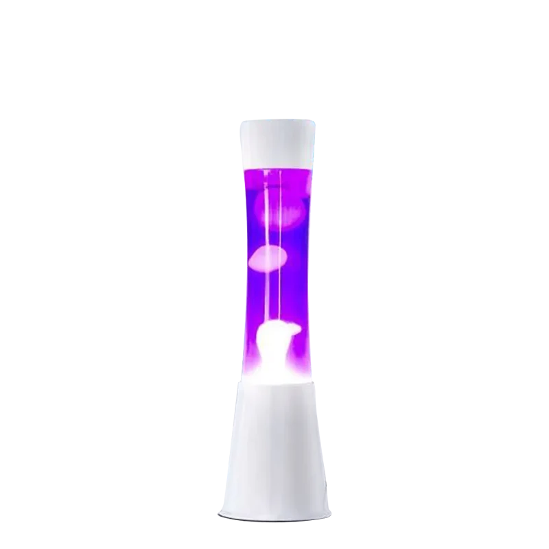 Lampe à lave h.40cm - violet base blanche