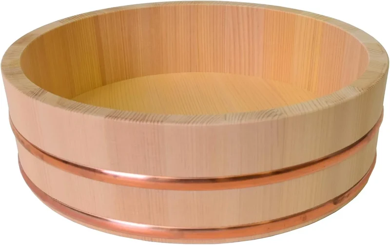 Kiso Crafts Ohitsu Wooden Sawara Sushi Rice Stand