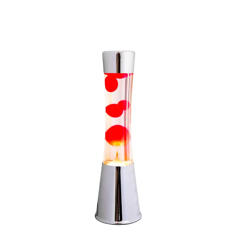 Lampe à lave h.40cm - rouge base argent
