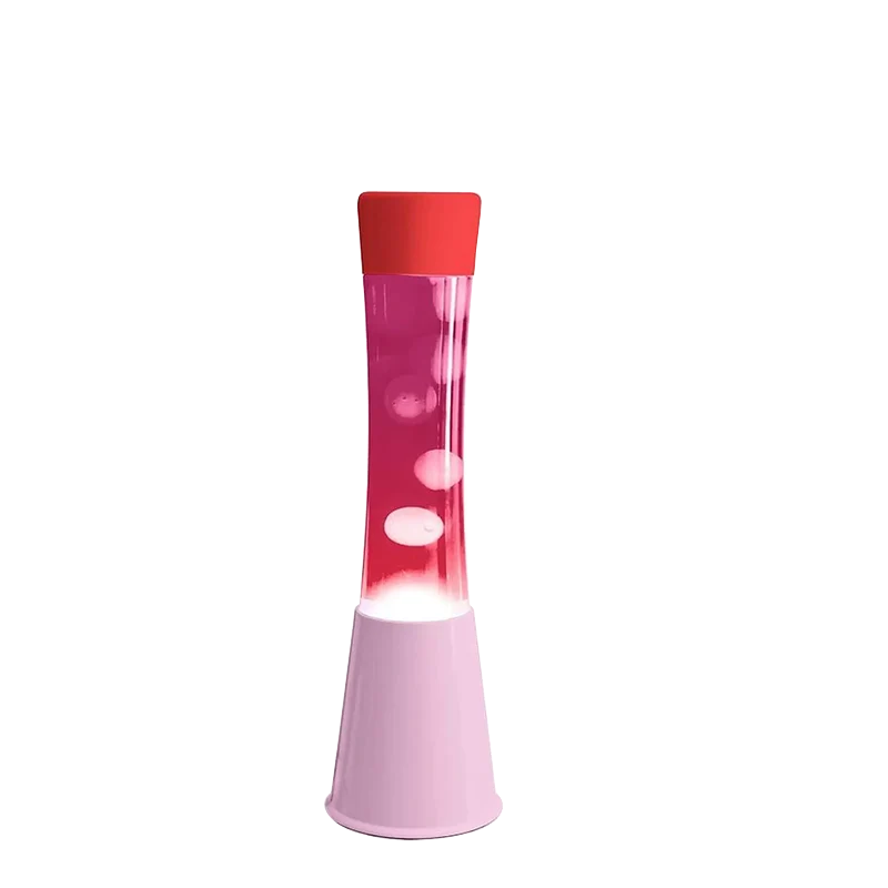 Lampe à lave h.40cm - rose & lave blanche