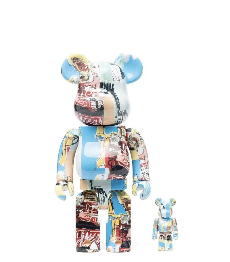 BEARBRICK 400% + 100% JEAN-MICHEL BASQUIAT #6 / H 28 + 7 cm