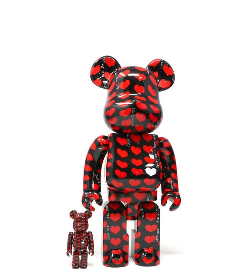 BEARBRICK 400% + 100% BLACK HEART
