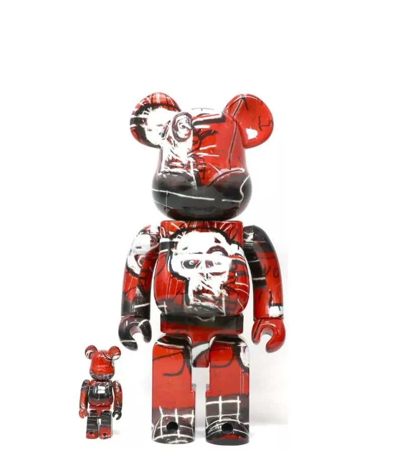 BEARBRICK 400% + 100% JEAN-MICHEL BASQUIAT #5 / H 28 cm + 7 cm