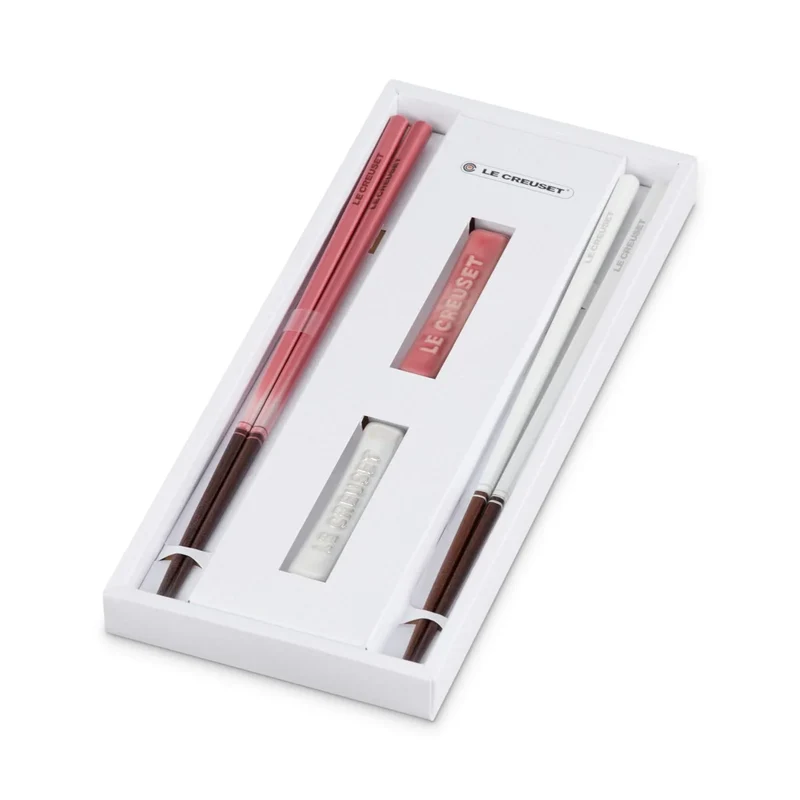 Le Creuset Chopsticks Set of 2 Rose Quartz White Perfect for Weddings Gifts