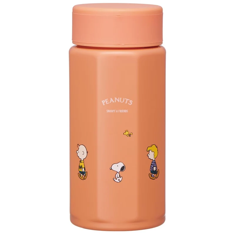 Skater Snoopy 350Ml Stainless Steel Insulated Mug Bottle Easy Hold Octagonal