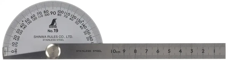Shinwa Measurement Protractor 2 Rod No.19 Silver -