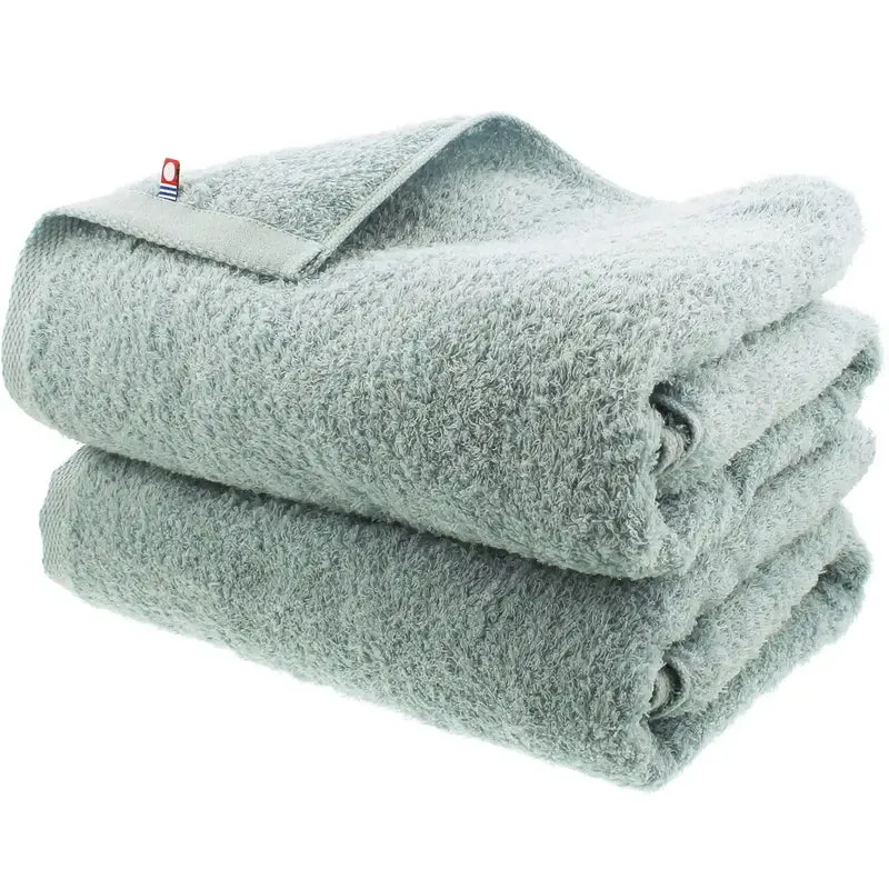 Imabari Factory Japanese Certified Bath Towel Set of 2 Smokey Blue 120X60Cm