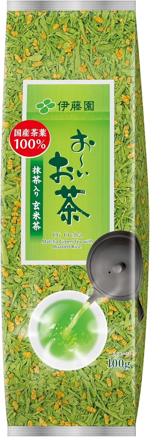 Ito En Uji Matcha Iri Genmaicha Bag 100g - Green Tea With Roasted Rice And Matcha