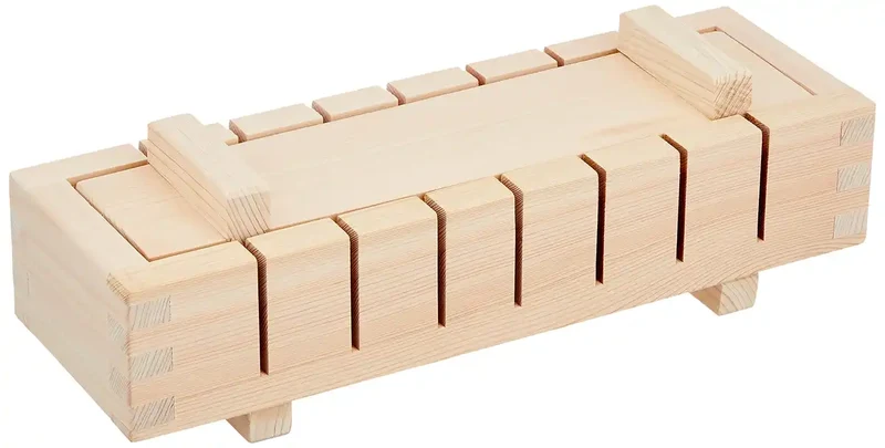 Karin Lacquerware Yamako 5-Piece Wooden Sushi Press Set White Wood Bss22