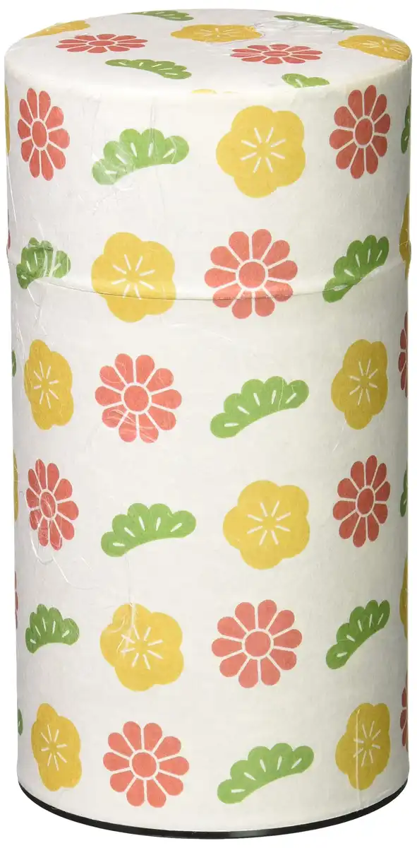 Yamaco Tea Canister L Pokkan Paper Flower Design