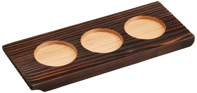 Yamaco Sake Tasting Tray Burnt Cedar Finish Model 16228