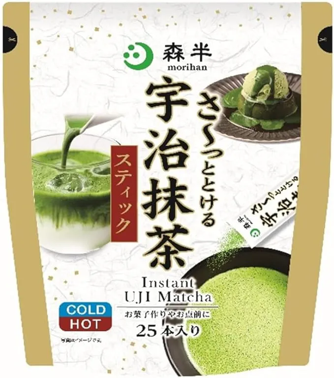 Morihan Kyoei Instant Uji Matcha 1.8g x 25 Sticks - Beverage Japanese Tea - Green Tea Stick