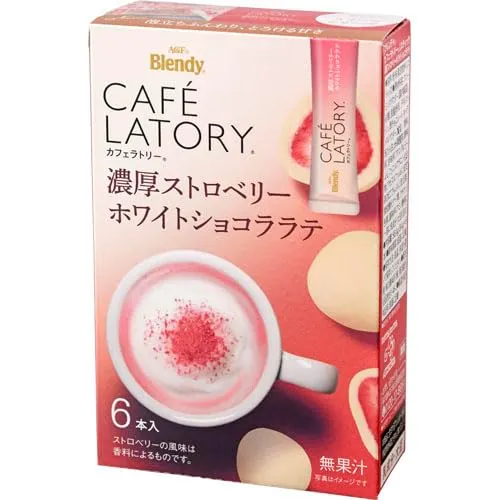 Agf Blendy Cafe Latory Strawberry White Chocolate Latte 6 Pieces
