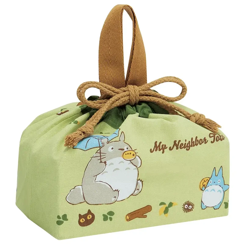 Skater Lunch Box Drawstring Bag Ghibli Totoro Cat Bus for Boys and Girls