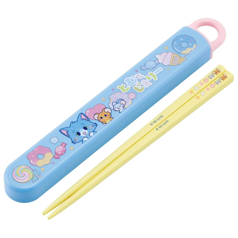 Skater Kids Chopsticks Set with Case 16.5cm Antibacterial Tom and Jerry Theme